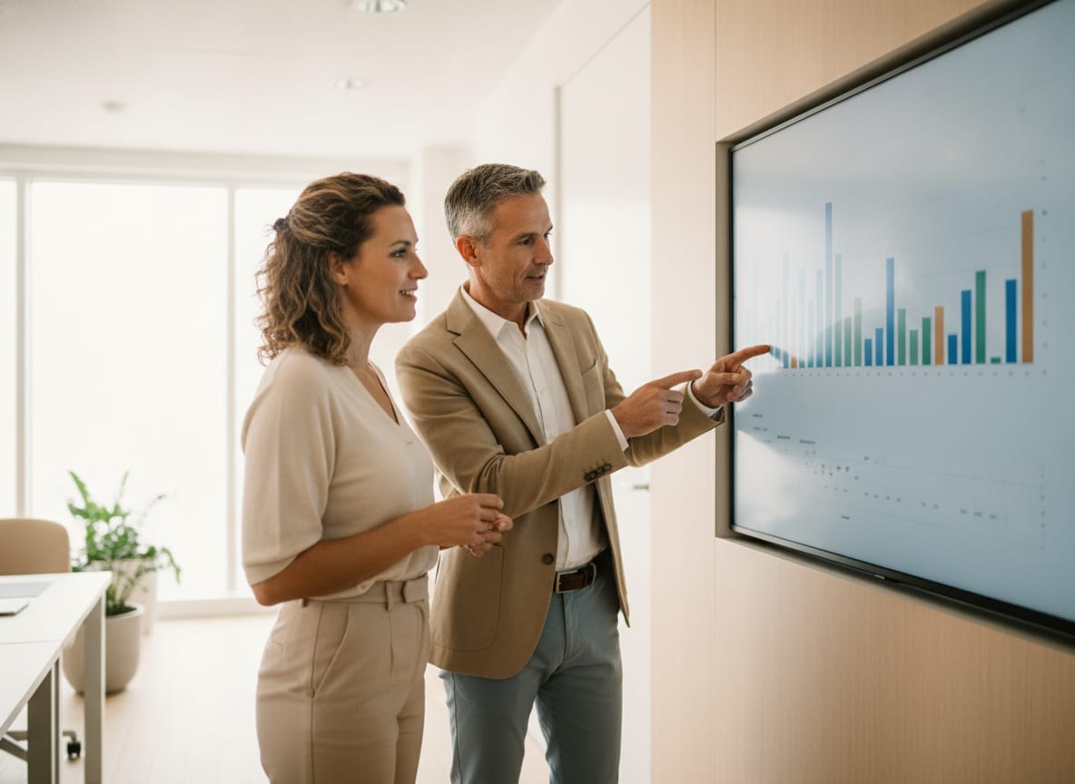 HR-adviseur en manager bekijken een geanonimiseerd scanoverzicht