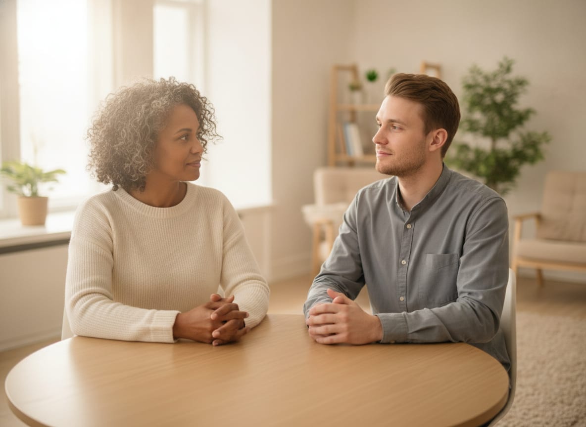 Vertrouwelijk gesprek in een rustige ruimte
